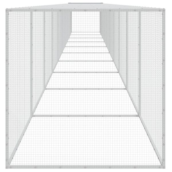 vidaXL Poulailler avec toit gris clair 1003x98x90 cm acier galvanis&eacute;