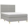 vidaXL Sommier &agrave; lattes de lit avec matelas Gris clair 140x190cm Tissu