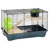 vidaXL Cage pour hamsters gris 58x32x36 cm polypropylène et métal