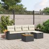vidaXL Salon de jardin 5 pcs avec coussins noir r&eacute;sine tress&eacute;e