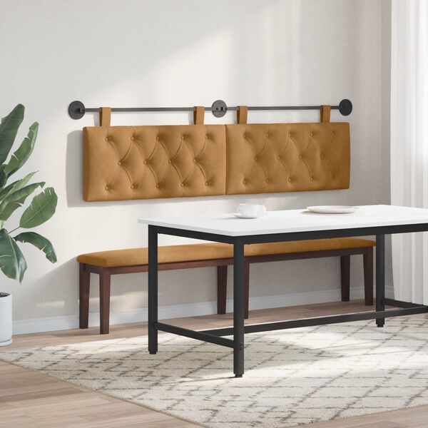 vidaXL T&ecirc;te de lit suspendue Marron 170 x 55 x 7 cm Velours