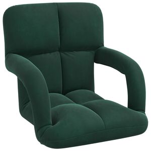 vidaXL Fauteuil de sol Vert fonc&eacute; 58 x 62 x 58 cm Velours