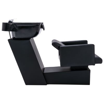 vidaXL Chaise de salon avec lavabo Noir 129x59x82 cm Similicuir