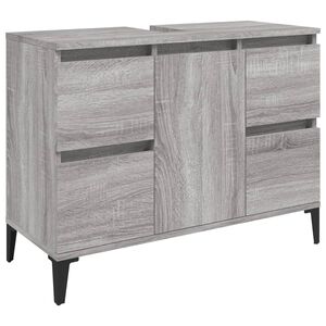 vidaXL Meuble d'&eacute;vier sonoma gris 80x33x60 cm bois d'ing&eacute;nierie