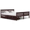 vidaXL Cadre de lit avec 2 tiroirs Marron fonc&eacute; Bois de pin 180x200 cm