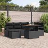 vidaXL Ensemble de canap&eacute; de jardin 7 pcs Noir Poly rotin