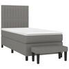 vidaXL Sommier &agrave; lattes de lit avec matelas Gris fonc&eacute; 90x200 cm Tissu