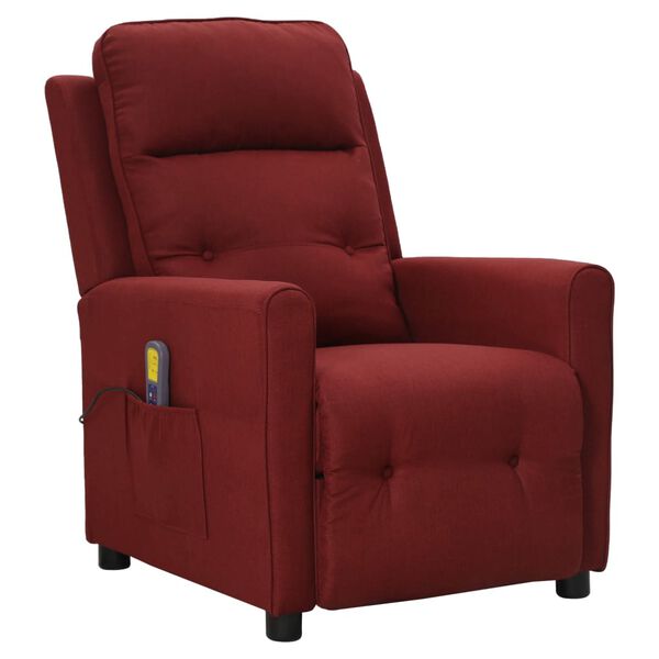 vidaXL Fauteuil de massage Rouge bordeaux Tissu