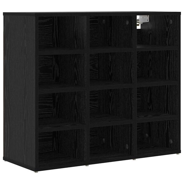 vidaXL Cabinet &agrave; chaussures avec &eacute;tag&egrave;re Ch&ecirc;ne noir 77,5 x 30 x 67 cm