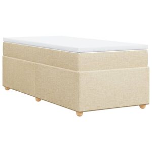 vidaXL Sommier &agrave; lattes de lit avec matelas Cr&egrave;me 80x200 cm Tissu