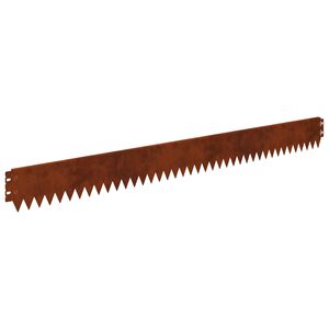 vidaXL Bordure de Pelouse 10 pc 103 x 10 cm Acier Rouill&eacute;