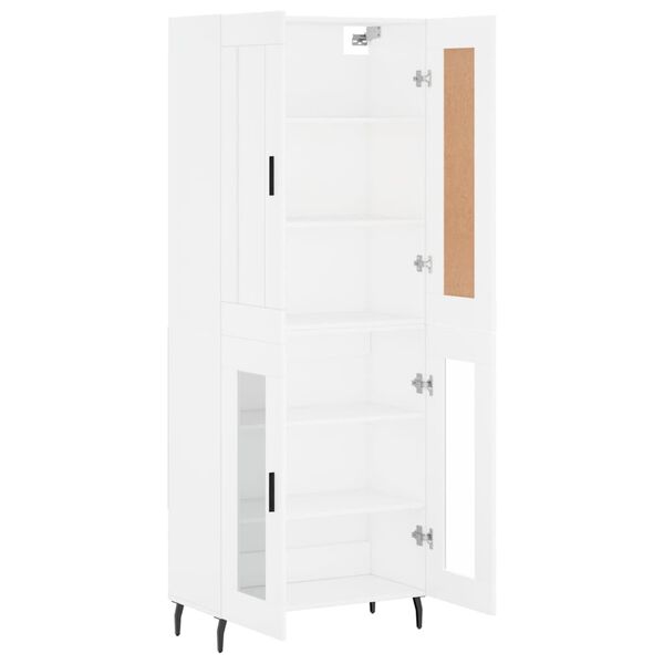 vidaXL Buffet haut Blanc 69,5x34x180 cm Bois d'ing&eacute;nierie