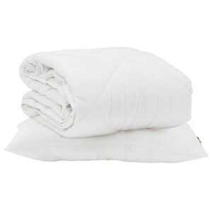 vidaXL Duvet d'&eacute;t&eacute; simple avec oreiller 2 pcs Blanc Microfibre