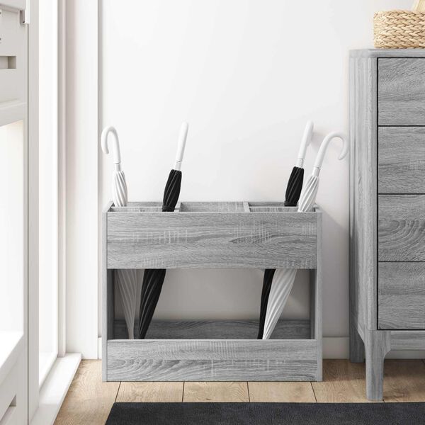 vidaXL Porte-parapluie Gris Sonoma 65 x 24 x 50 cm Bois d'ing&eacute;nierie