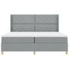 vidaXL Lit &agrave; ressorts avec matelas Gris clair 200 x 200 cm tissu
