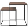 vidaXL Ensemble de table basse 2 pcs Bois d'ing&eacute;nierie et m&eacute;tal