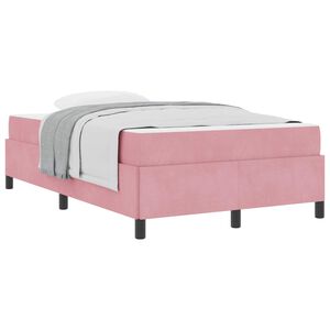 vidaXL Cadre de lit avec matelas Rose 120 x 200 cm tissu