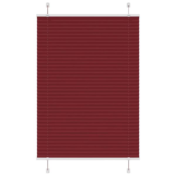 vidaXL Store pliss&eacute; rouge bordeaux 100x150 cm largeur du tissu 99,4 cm