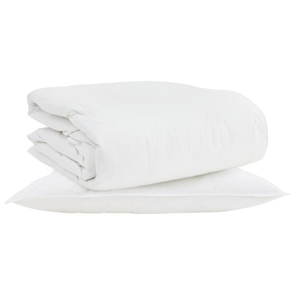 vidaXL Duvet 2-en-1 avec oreiller 2 pcs Blanc Plume de canard