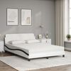 vidaXL Lit avec matelas Dover blanc et noir 120x200 cm similicuir