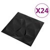 vidaXL Panneaux muraux 24 pcs Noir Diamant 50 x 50 cm Mousse XPS