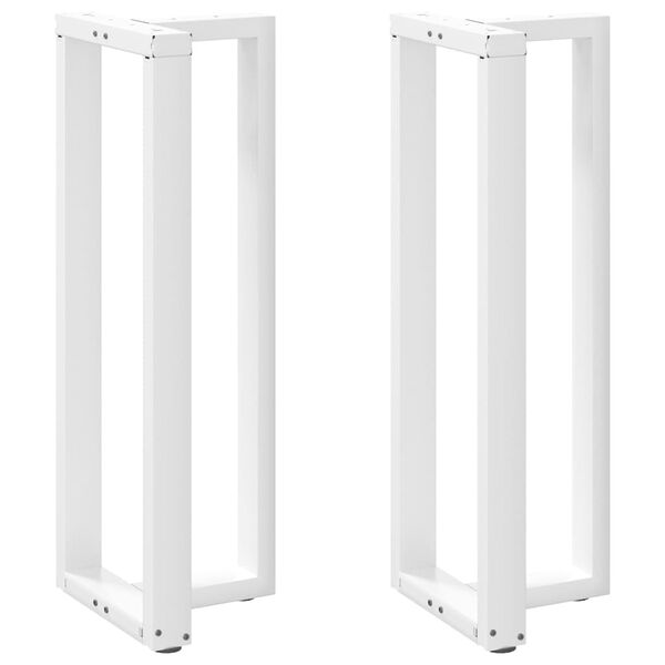 vidaXL Pieds de table de bar en forme de T, 2 pi&egrave;ces, blanc, 40 x 35 x (110-111) cm, acier