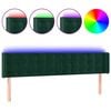 vidaXL T&ecirc;te de lit &agrave; LED Vert fonc&eacute; 203x16x78/88 cm Velours