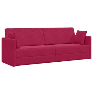 vidaXL Canap&eacute;-lit au sol Bordeaux 213 x 70 x 77 cm Velours