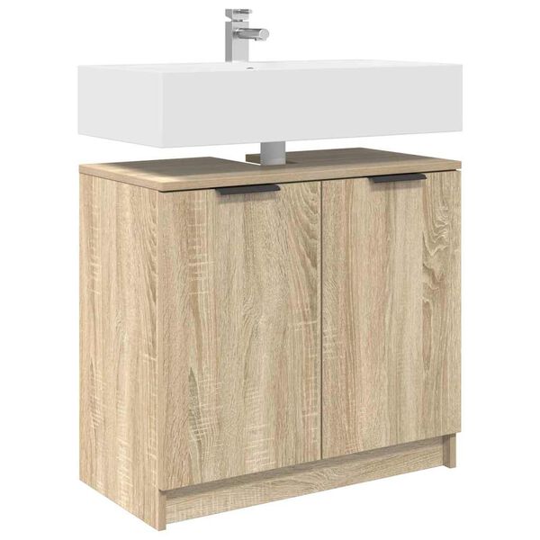 vidaXL Cabinet de salle de bain Ch&ecirc;ne Sonoma 64,5 x 33,5 x 59 cm