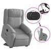 vidaXL Fauteuil inclinable &eacute;lectrique gris clair tissu
