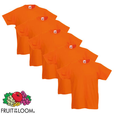 Fruit of the Loom T-shirt original enfants 5 pcs orange Taille 128