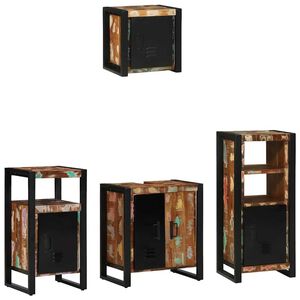vidaXL Ensemble de mobilier de salle de bain 4 pcs Bois Recyclé Solide