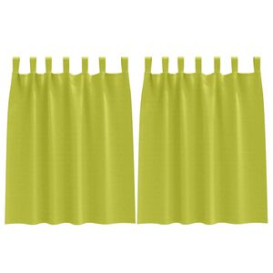 vidaXL Rideaux occultants avec anneaux 2 pc Vert 140 x 140 cm