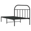 vidaXL Cadre de lit m&eacute;tal sans matelas avec t&ecirc;te de lit noir 90x200 cm