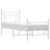 vidaXL Cadre de lit m&eacute;tal sans matelas avec pied de lit blanc 80x200cm
