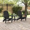 vidaXL Chaise de jardin 3 pcs Noir Poly&eacute;thyl&egrave;ne