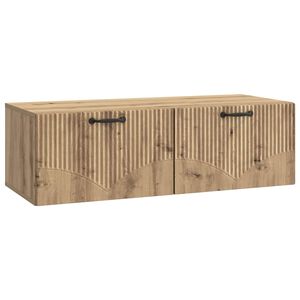 vidaXL Meuble TV mural Montage mural Ch&ecirc;ne artisanal 98 x 41 x 30 cm