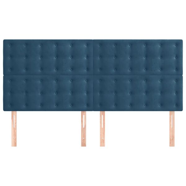 vidaXL Tête de lit Bleu foncé 200 x 5 x 118/128 cm Velours