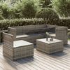 vidaXL Salon de jardin 6 pcs avec coussins Gris R&eacute;sine tress&eacute;e