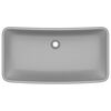 vidaXL Lavabo de luxe rectangulaire Gris clair mat 71x38 cm C&eacute;ramique
