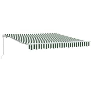 vidaXL Auvent r&eacute;tractable Vert et blanc 350 x 250 cm