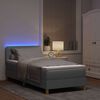 vidaXL Lit &agrave; ressort LED avec matelas Gris clair 90 x 190 cm tissu