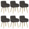 vidaXL Chaises de salle &agrave; manger 6 pcs Boucl&eacute; Gris fonc&eacute;