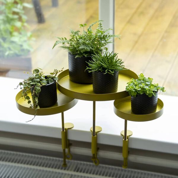 Esschert Design Plateau pour plantes avec pince Rond Doré L