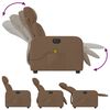 vidaXL Fauteuil inclinable de massage électrique marron tissu