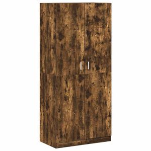 vidaXL Garde-robe Ch&ecirc;ne fum&eacute; 90x52x200 cm Bois d'ing&eacute;nierie