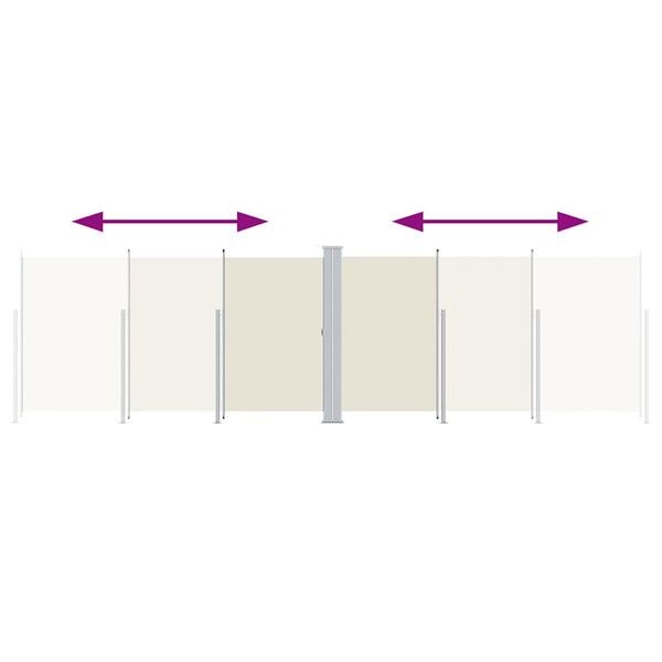 vidaXL Store latéral rétractable Crème 600 x 200 cm Métal