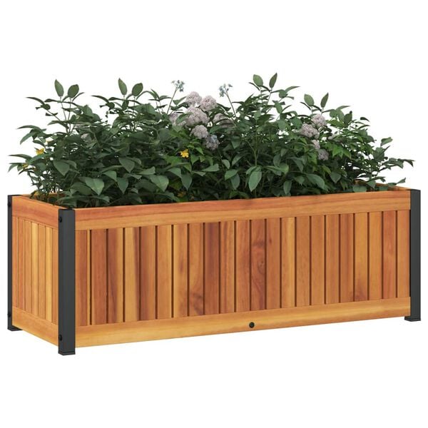 vidaXL Jardini&egrave;re 80x30x27,5 cm bois massif d'acacia et acier
