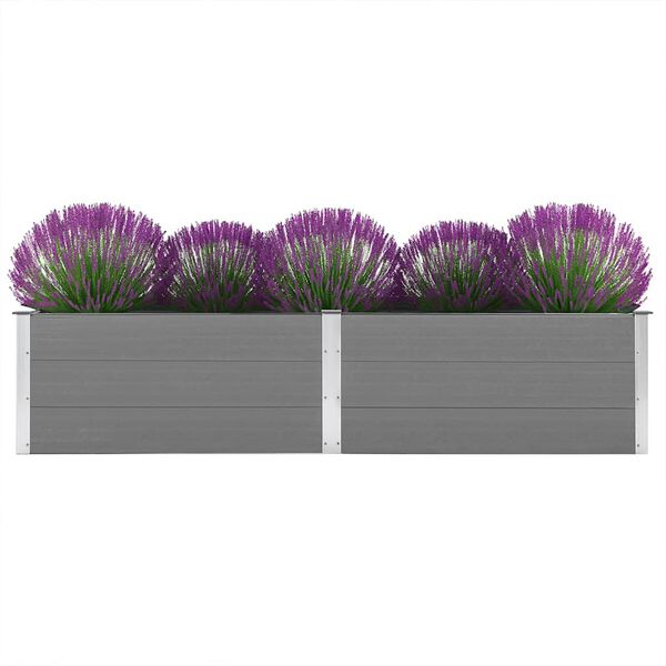 vidaXL Lit sur&eacute;lev&eacute; de jardin 250x50x54 cm WPC Gris
