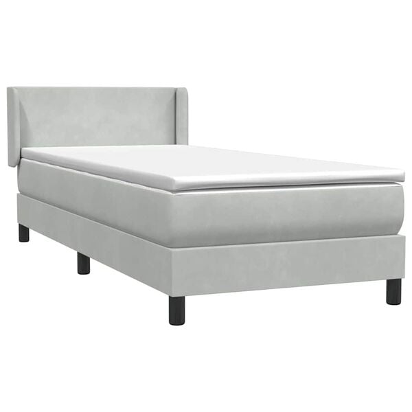vidaXL Sommier &agrave; lattes de lit et matelas bleu fonc&eacute; 80x220 cm velours
